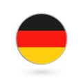 Germany flag icon isolated on white background. German round badge. Vector illustration. Royalty Free Stock Photo